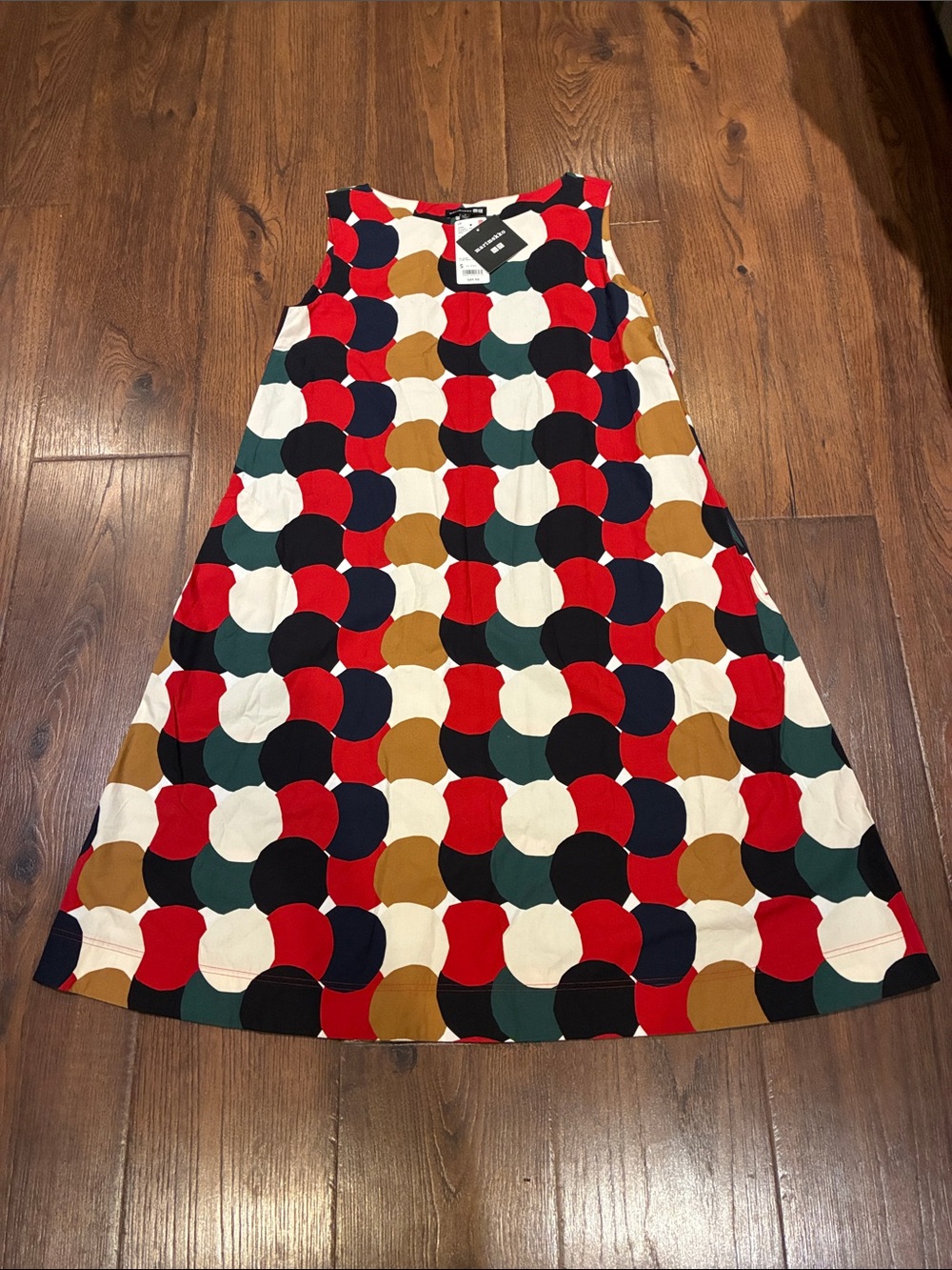 Marimekko A-Line Skirt in Red, Black, Green, Mustard, and Ivory